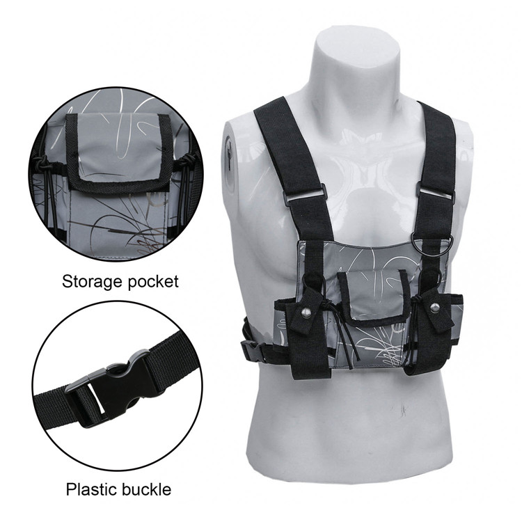 Reflective Fabric Universal Radio Chest Rig Holster Harness Vest with ...
